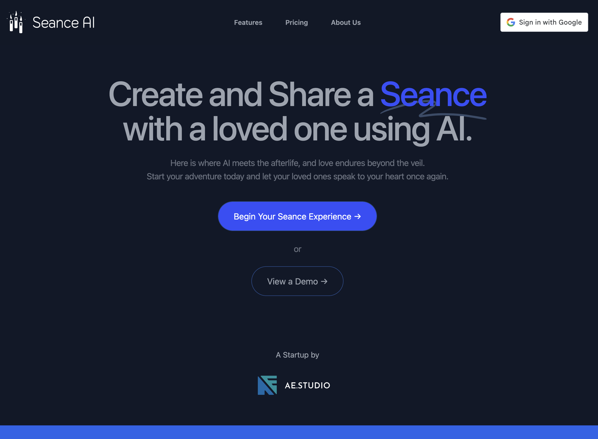 Seance AI - A GPT-4 Grief Tech App That Lets You Speak with Lost Loved Ones case study preview by AE Studio